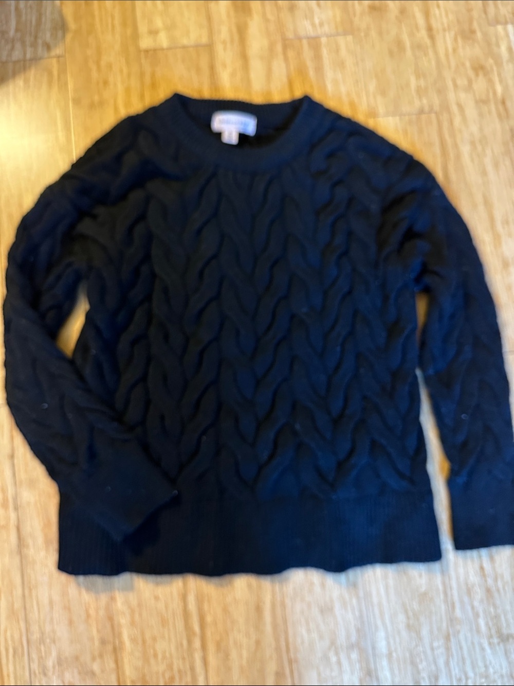 Philosophy Black Cable-Knit Crewneck Sweater